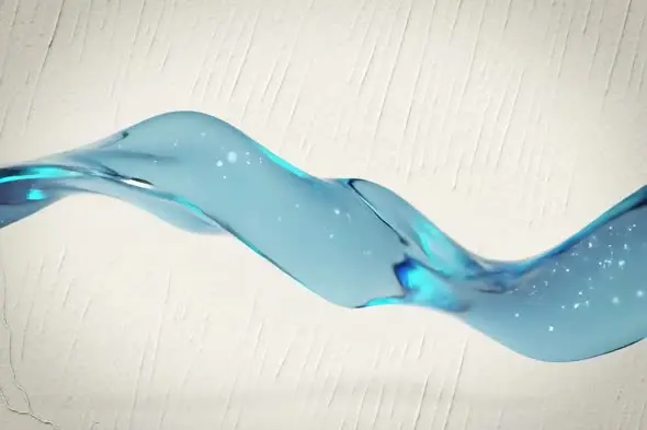 Elegant Aqua Fluid Wave Motion on White Textured Background