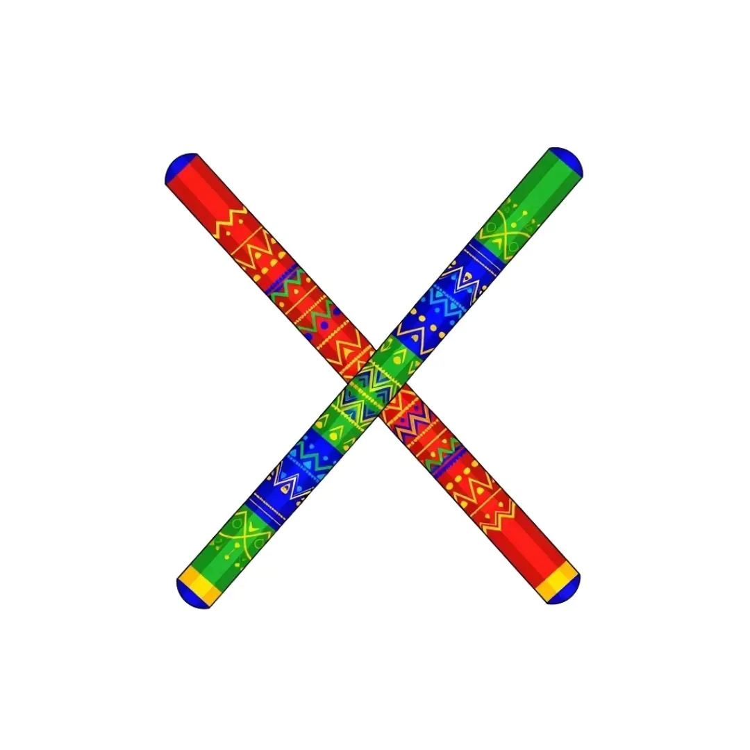 Vibrant Dandiya Sticks Crossed Traditional Indian Design PNG