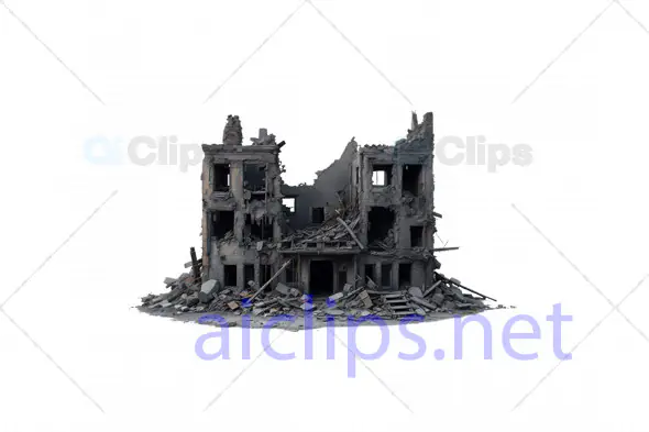 3D War-Damaged Building Ruins