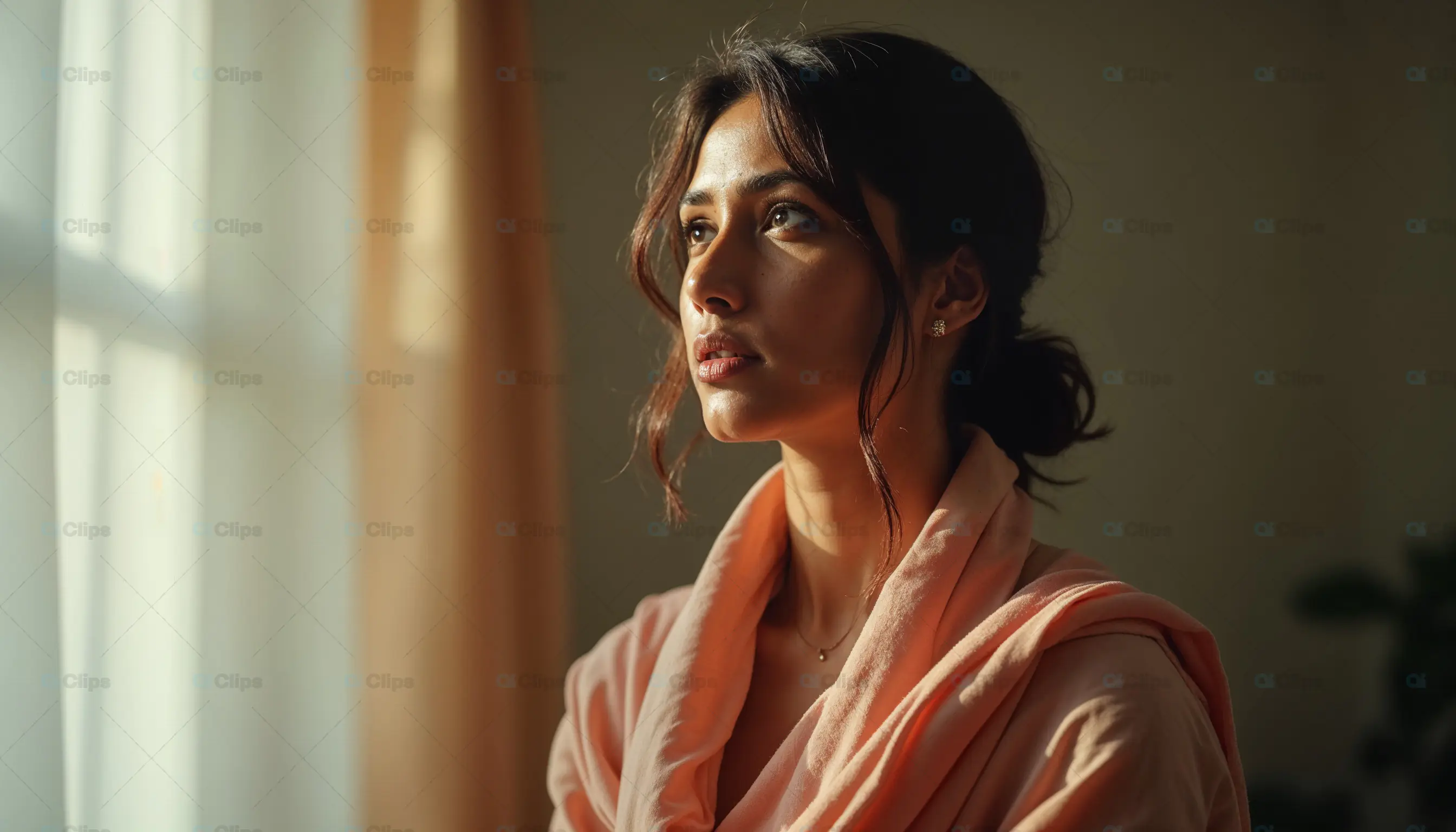 Pensive Woman in Natural Light