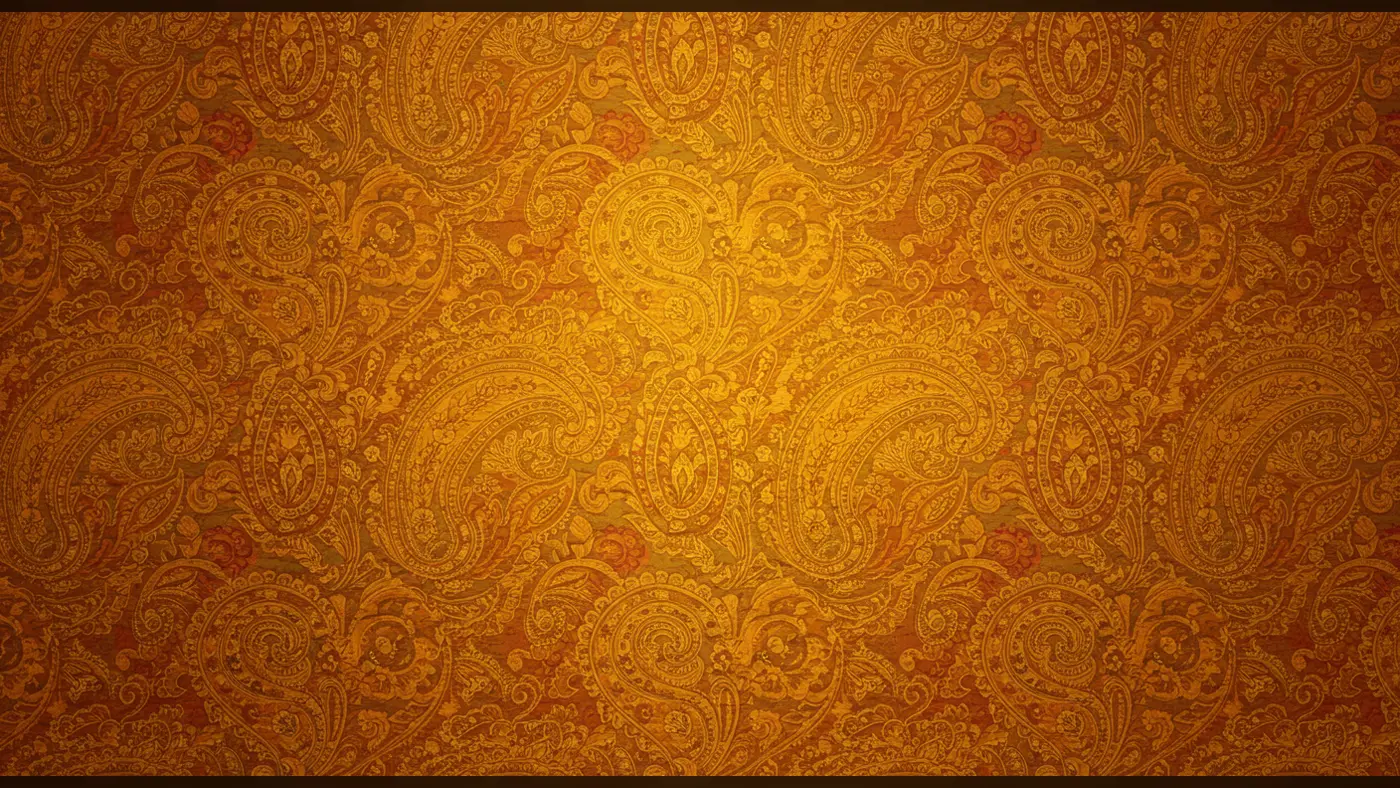 Vintage Gold Paisley Fabric Pattern | Seamless Traditional Indian Textile Design