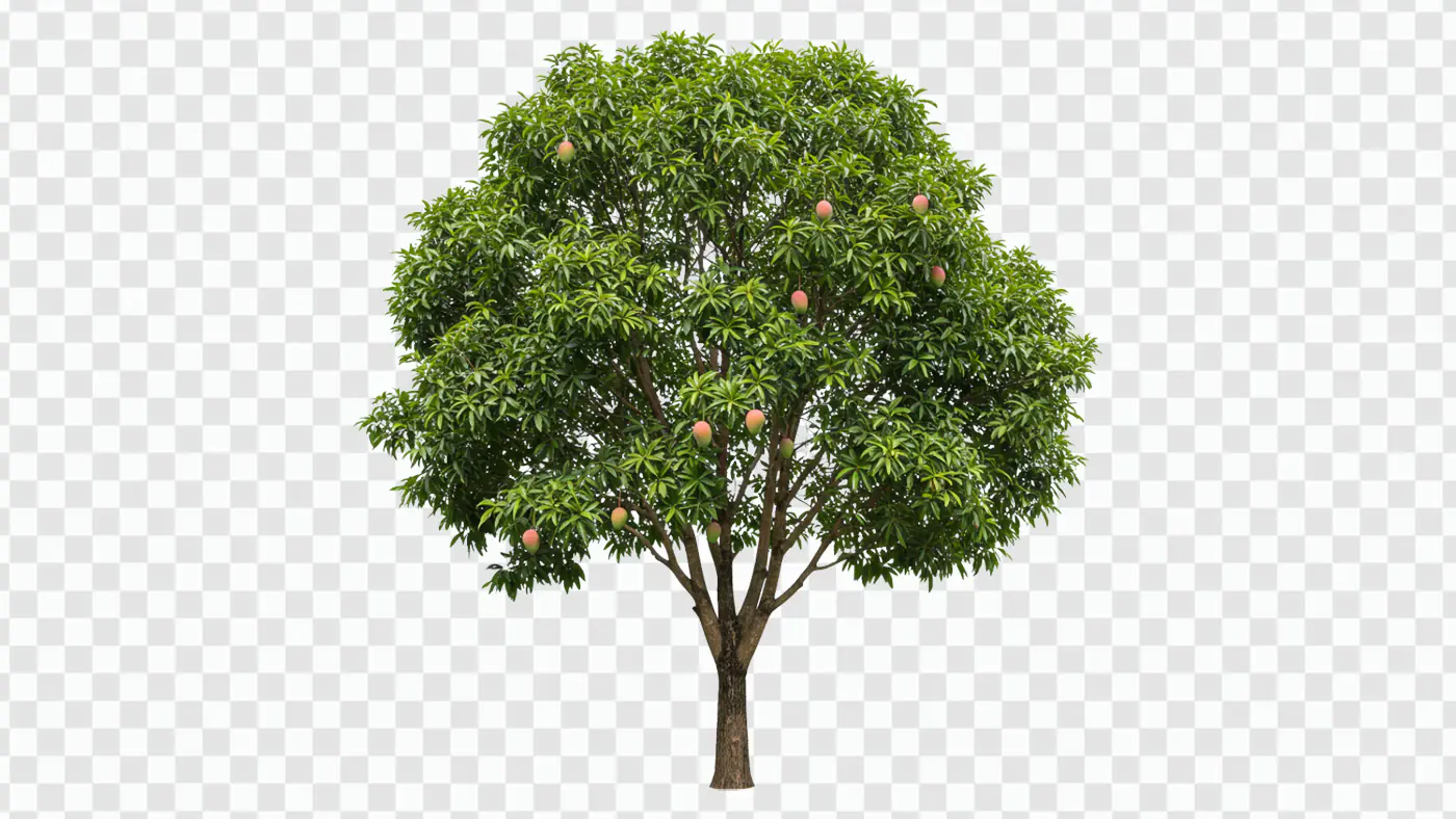 Lush Mango Tree with Ripe Fruits PNG
