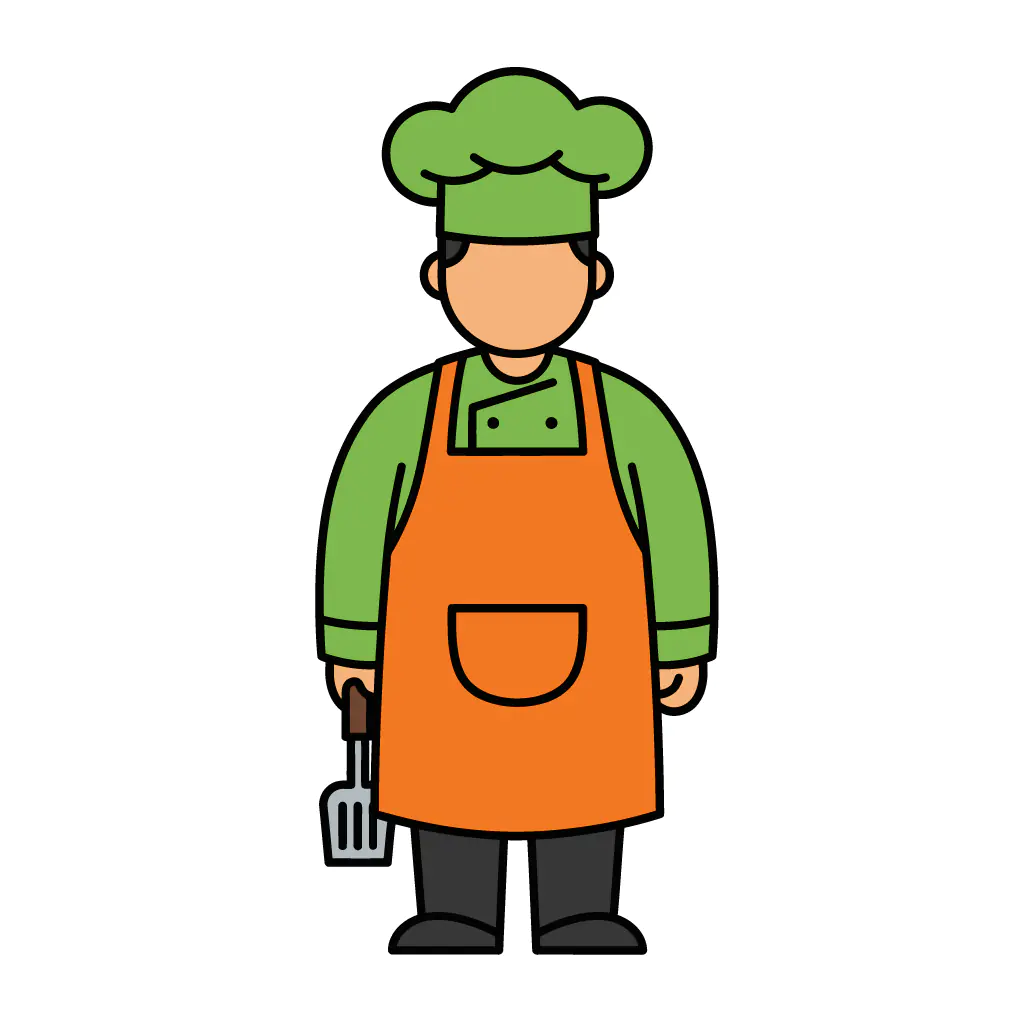 Colorful Cartoon Chef Vector