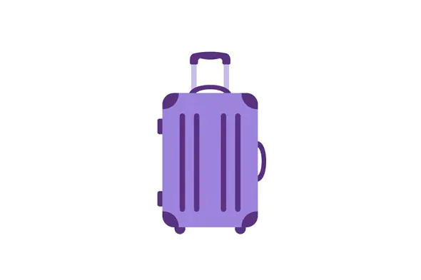 Purple Rolling Suitcase Icon
