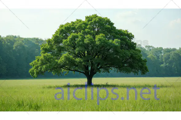 Lone Tree in Lush Green Field