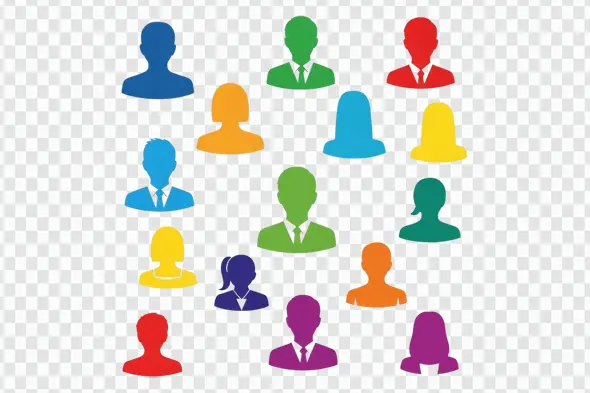 Colorful Diverse Team Member Avatar Icons PNG Clipart