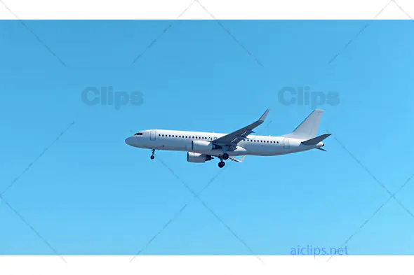 Commercial Aircraft Mid-Flight with Clear Sky