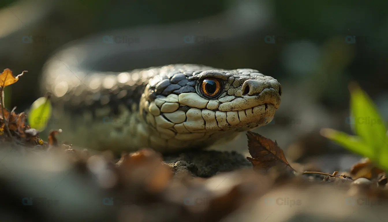 Close-Up of Snake in Forest Habitat