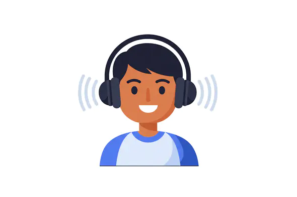 Smiling Headphone Wearer Vector