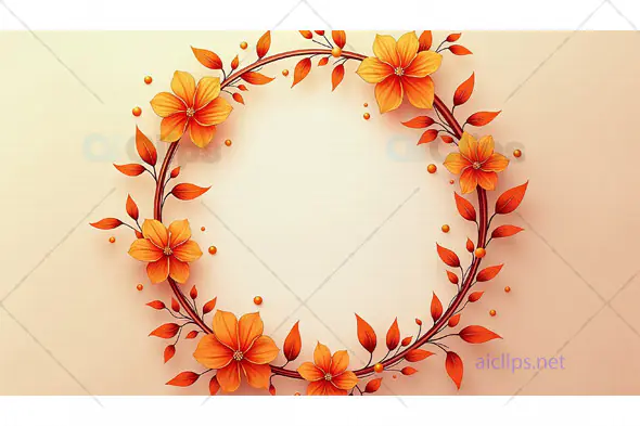 Elegant Orange Floral Wreath