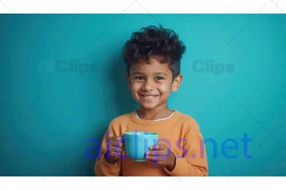 Smiling Child with Mug
