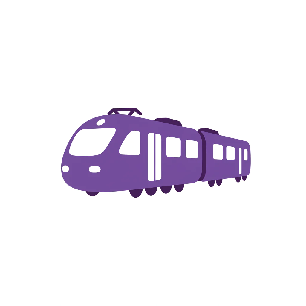 Purple Metro Train Icon
