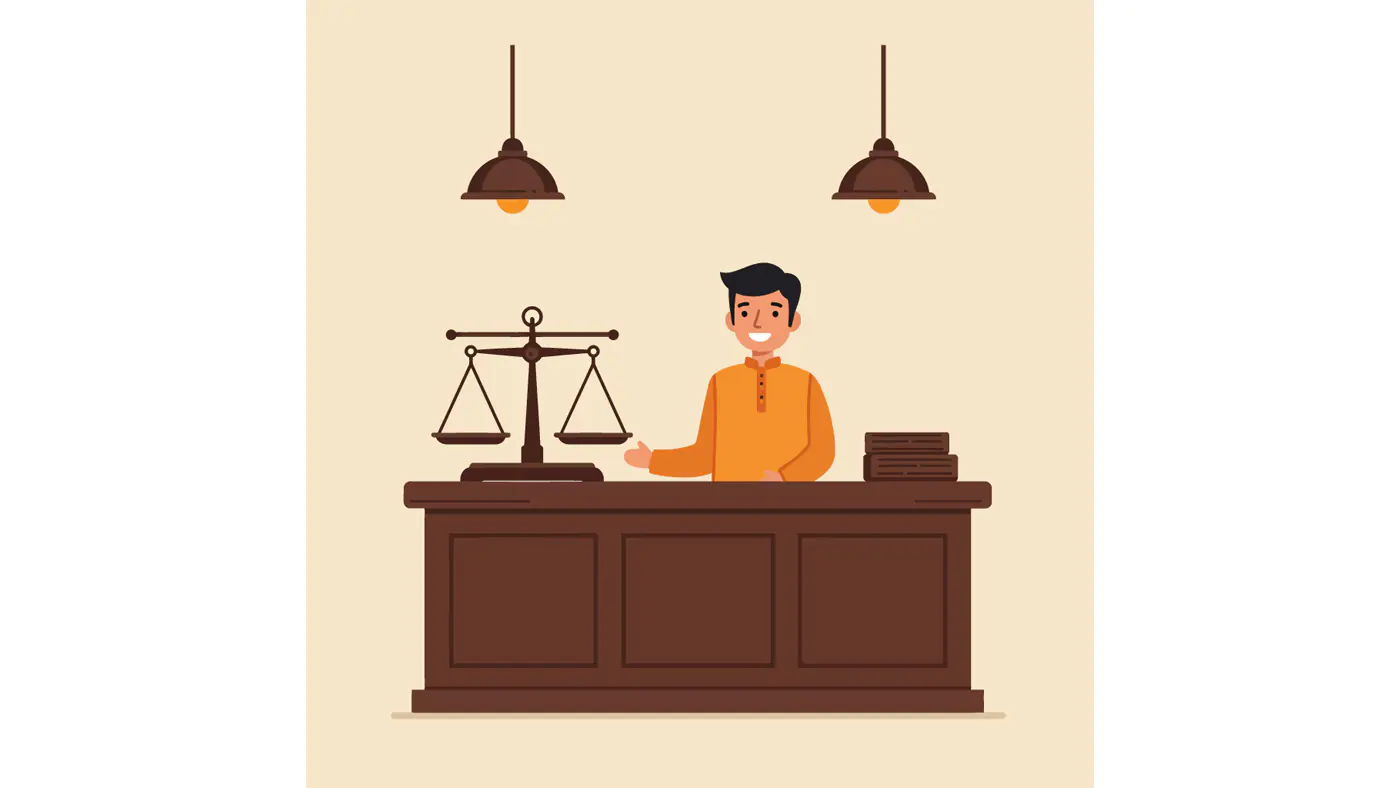 Courtroom Judge Vector Illustration