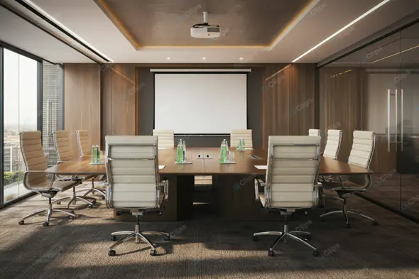 Executive Boardroom with Projection Screen