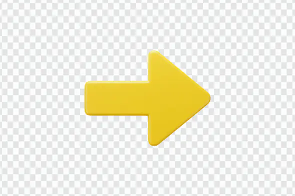 Bright Yellow Right Arrow Direction Symbol PNG