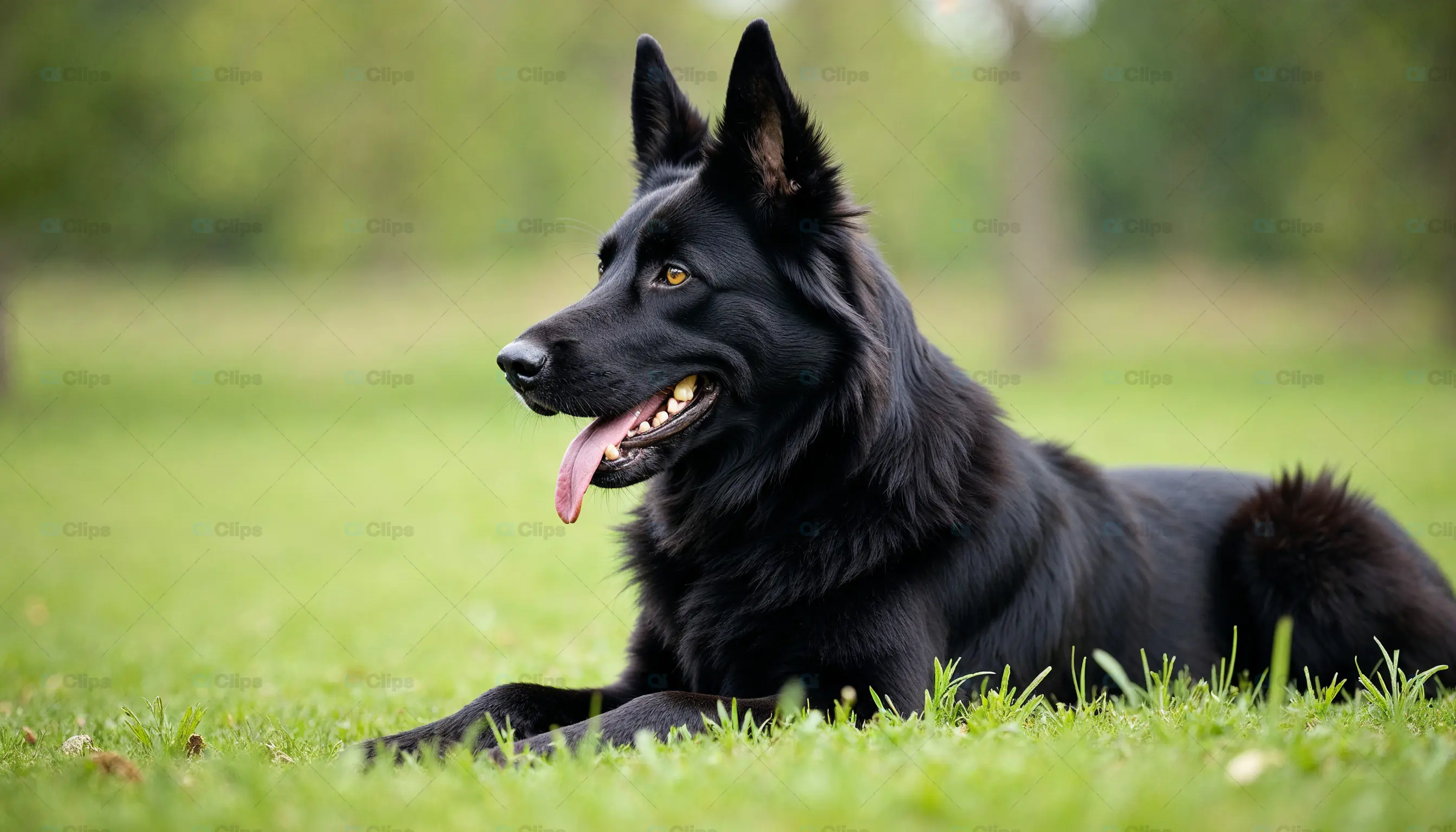 Black German Shepherd in Nature