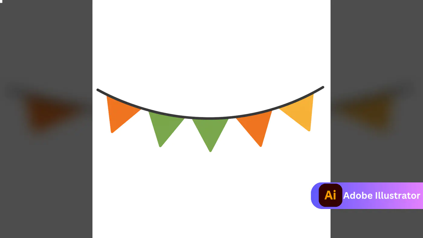 Curved Tricolor Bunting Vector