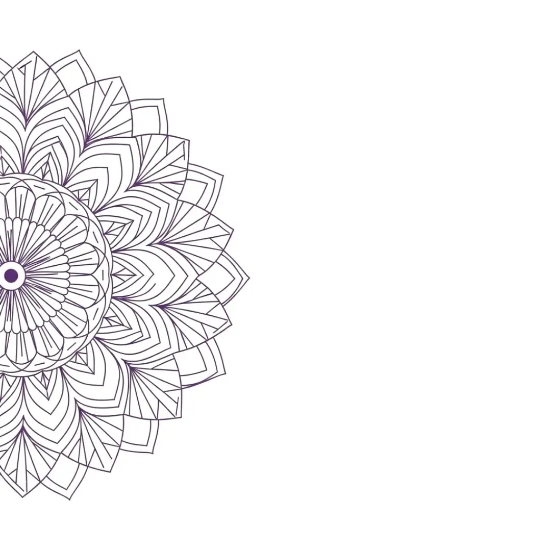 Elegant Purple Mandala Decorative Corner Flourish Element Clipart