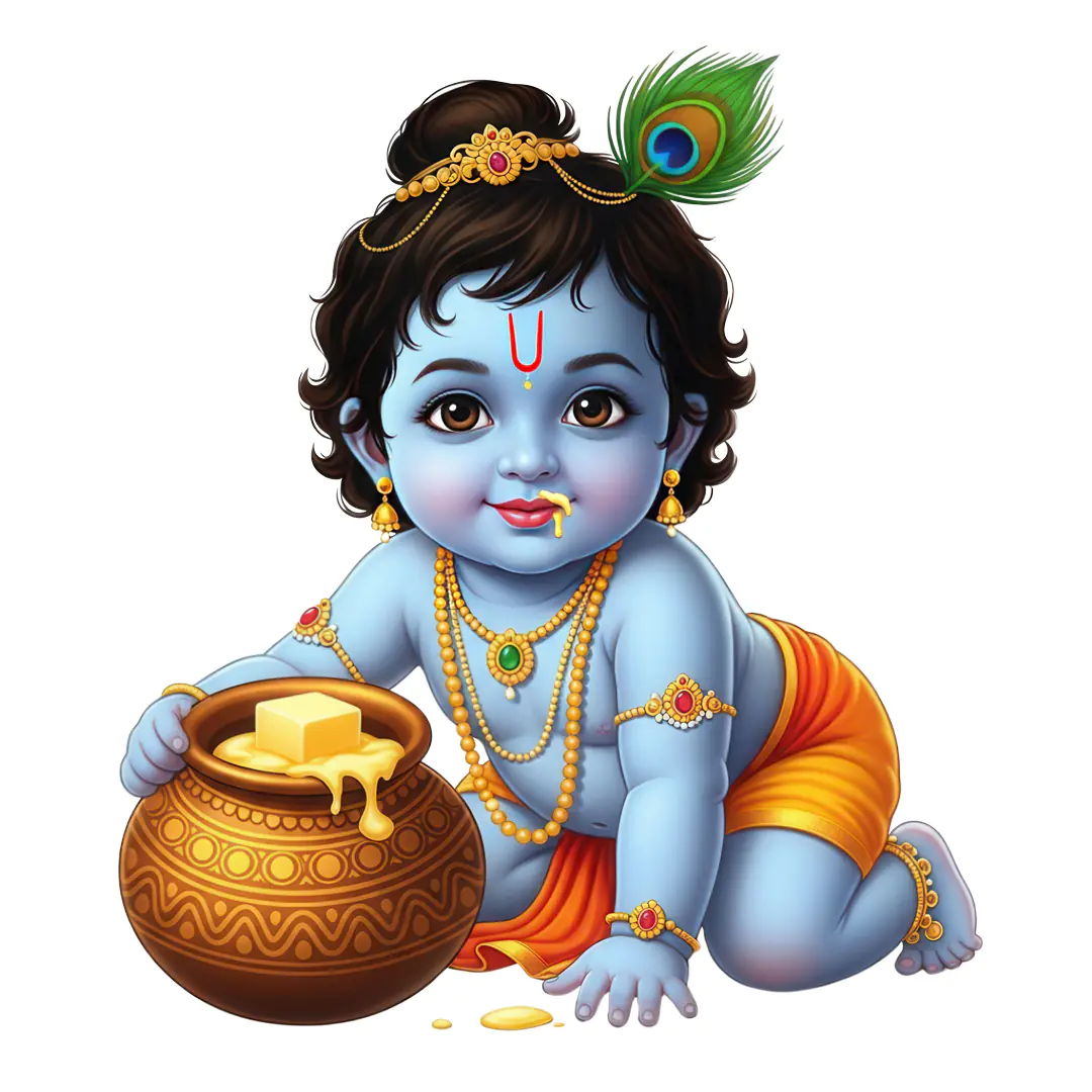 Little Krishna with Butter Pot PNG Clipart