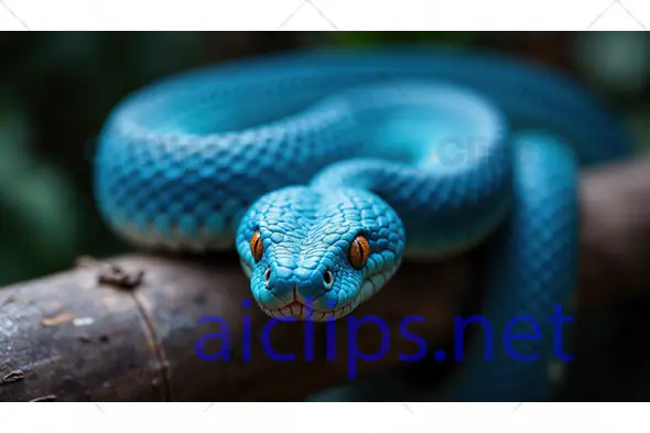 Close-Up of Blue Viper Snake