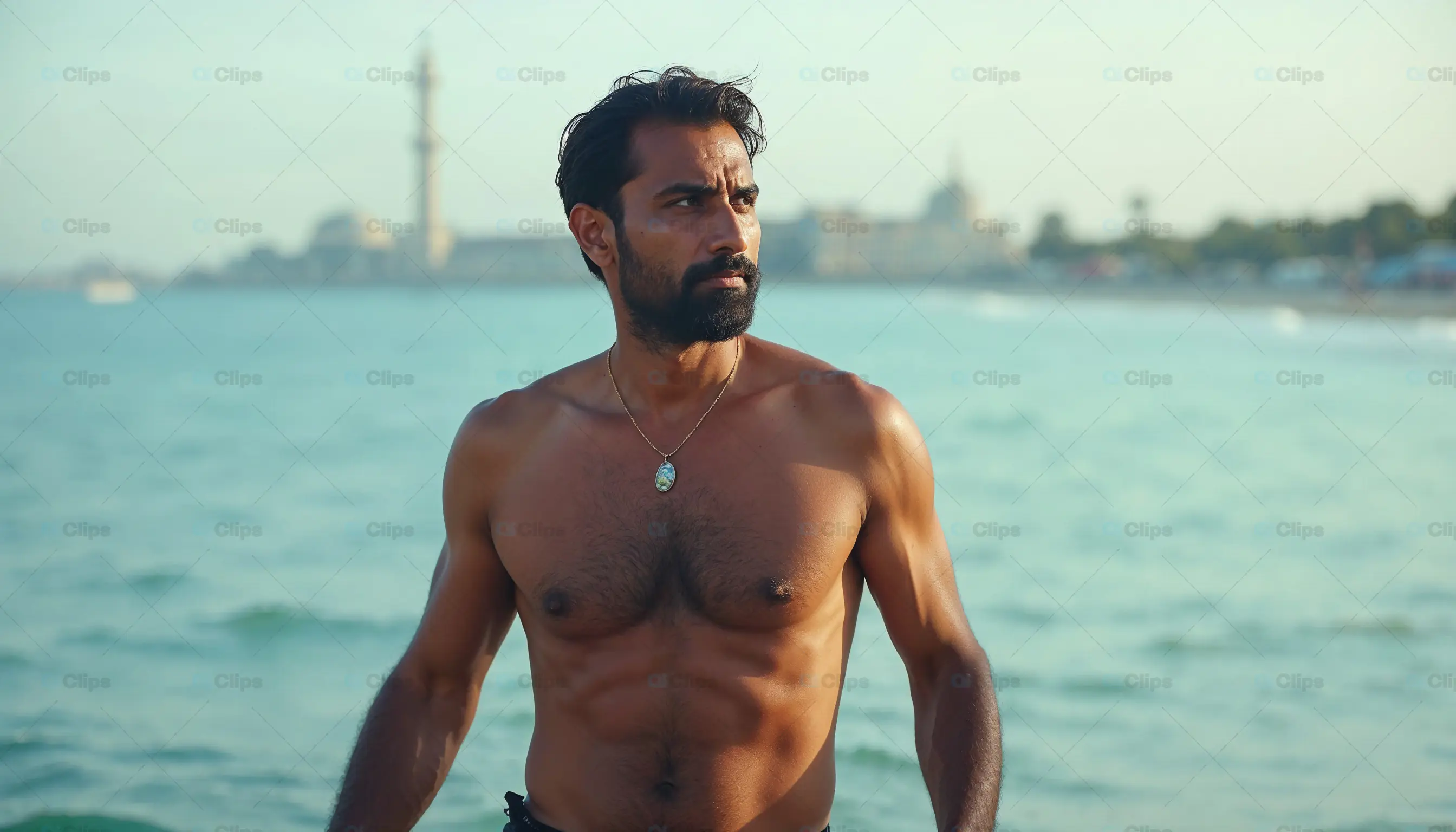 Fit Man by the Ocean