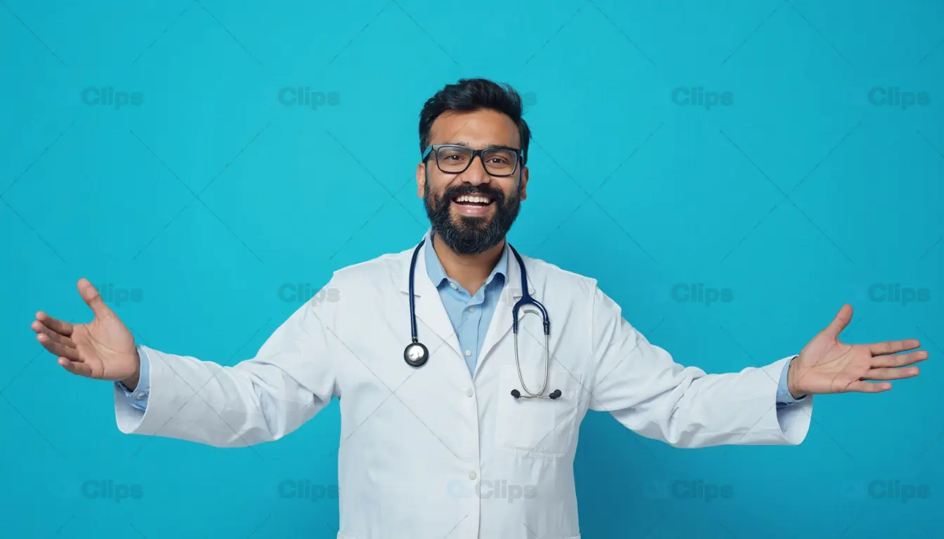 Smiling Doctor with Open Arms