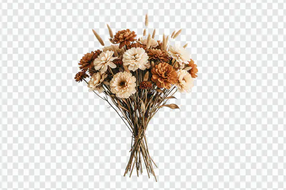 Rustic Dried Floral Bouquet Arrangement PNG Clipart