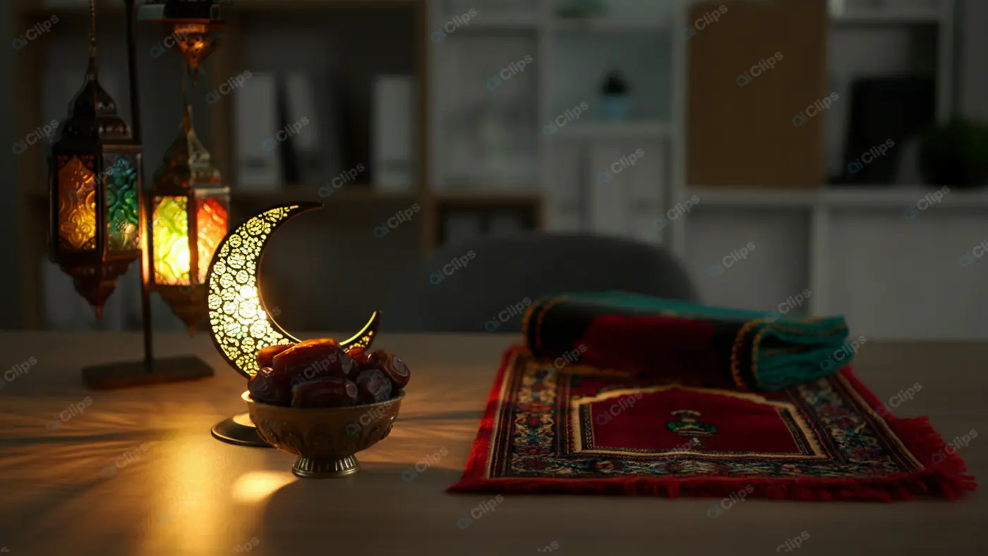 Iftar Table Setting with Prayer Rug