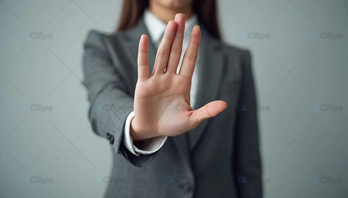Businesswoman Gesturing Stop