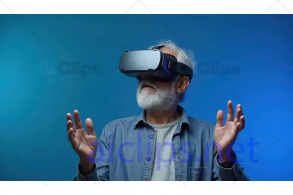 Senior Man Experiencing Virtual Reality