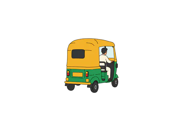Colorful Auto Rickshaw Vector
