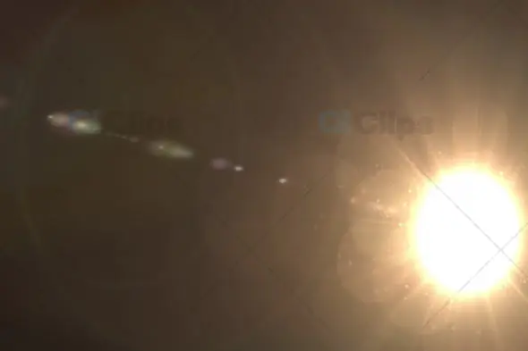 Golden Sun Flare with Lens Reflection Effect