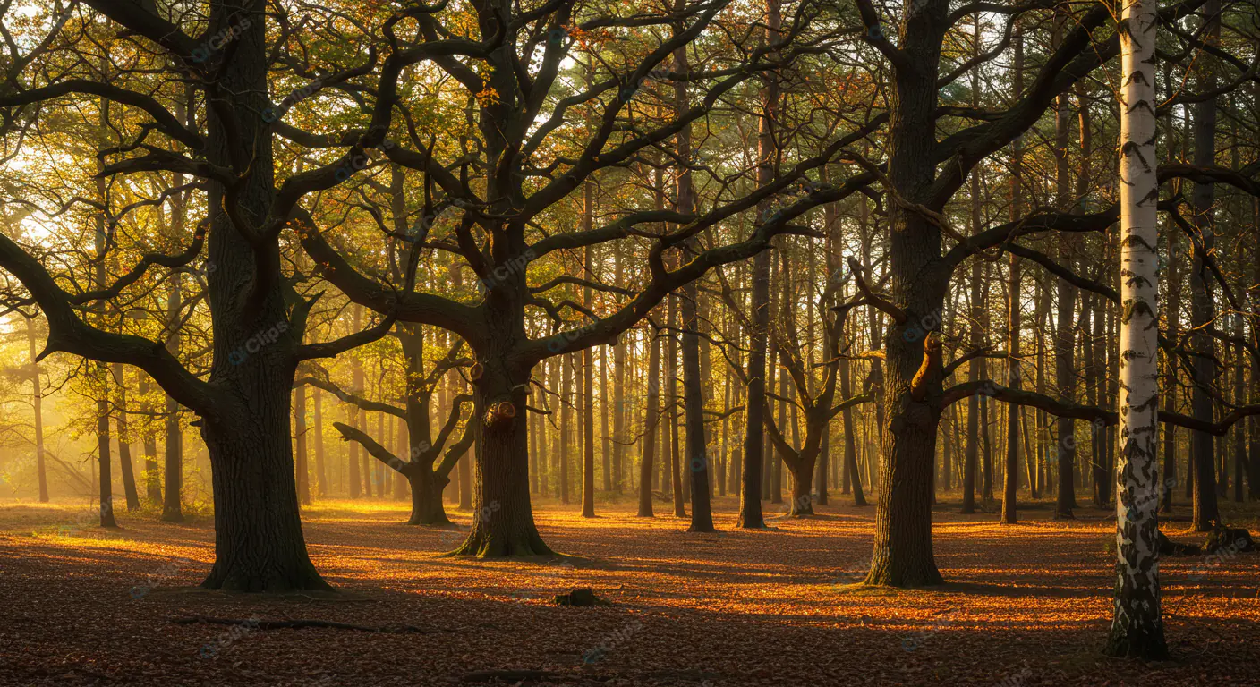 Golden Hour Oak Forest