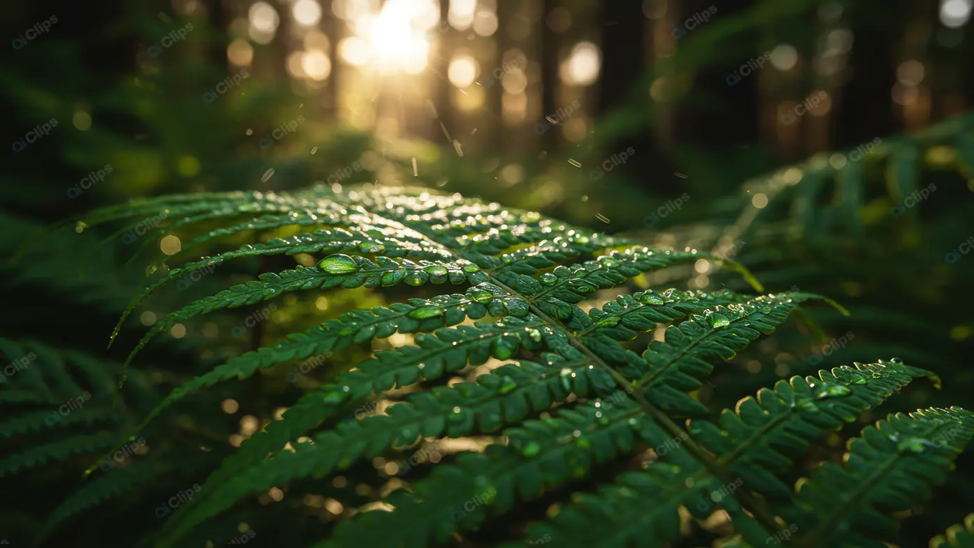 Dewy Fern Fronds at Dawn