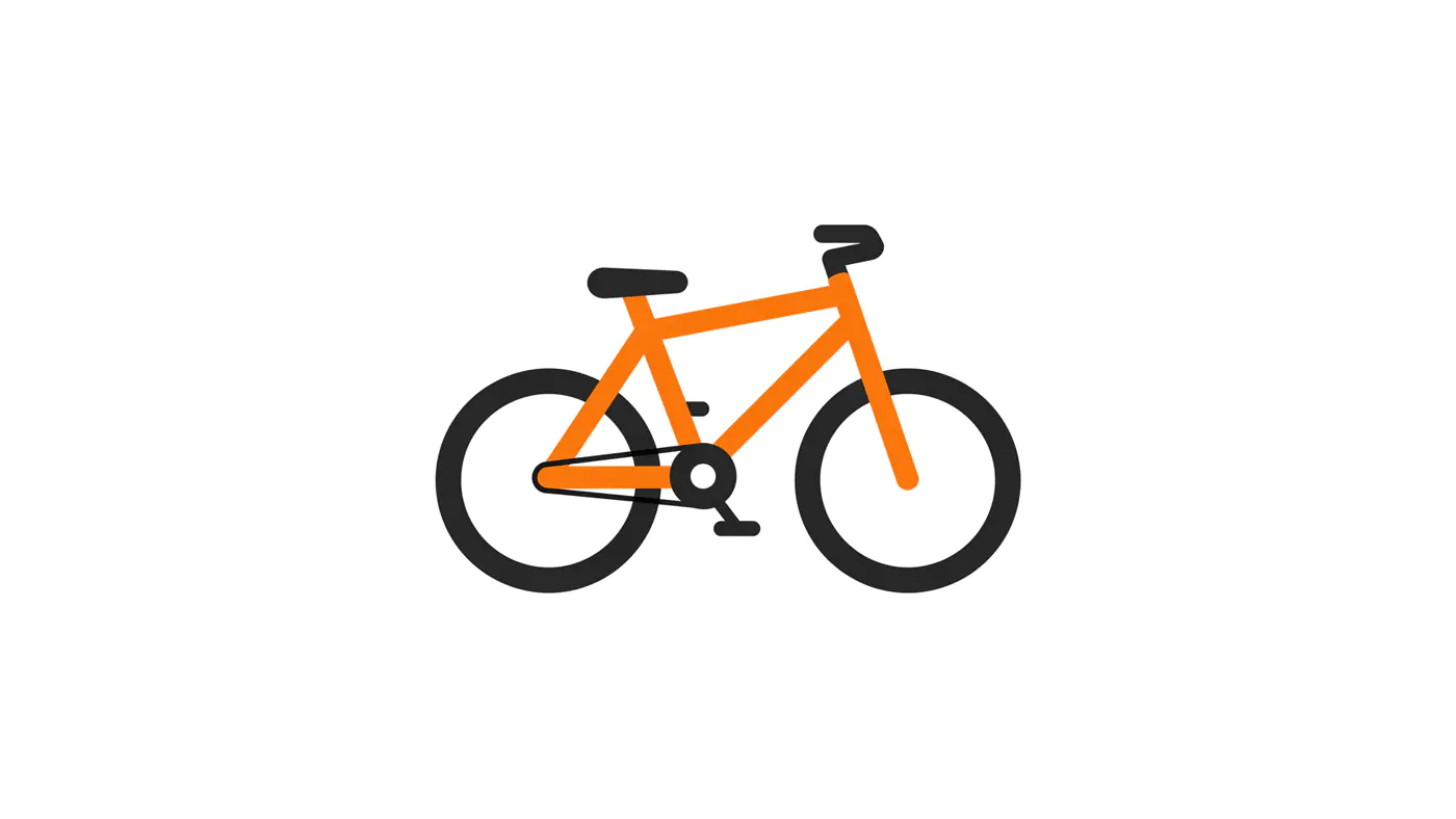 Stylized Orange Bicycle Icon