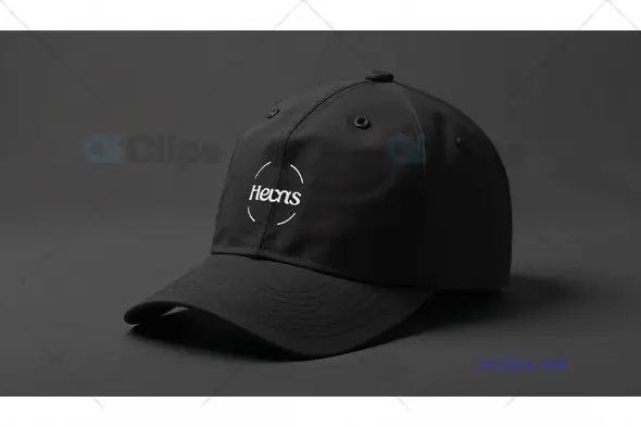 Black Logo Embroidered Cap