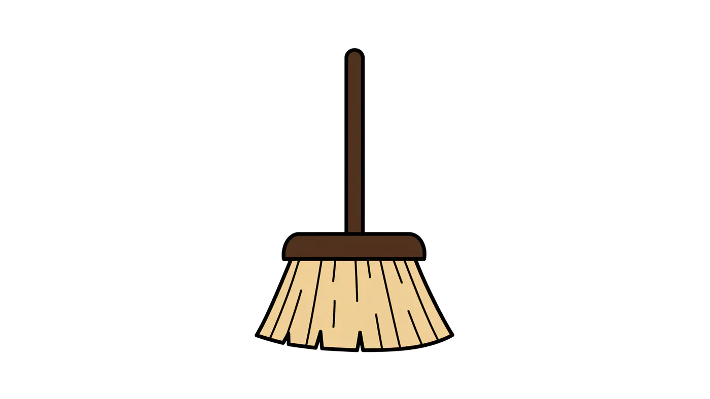 Rustic Broom Vector Illustration