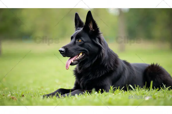 Black German Shepherd in Nature