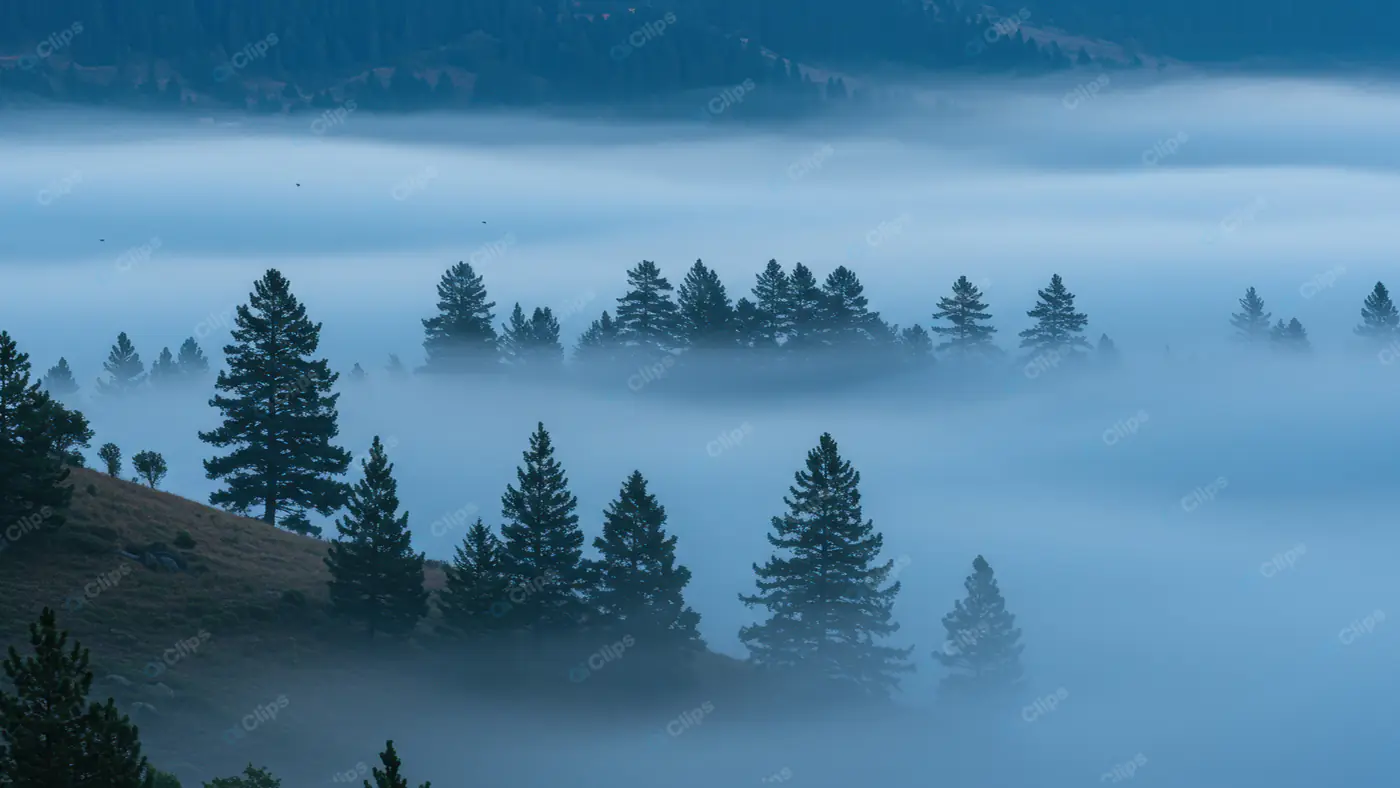 Ethereal Foggy Pine Forest