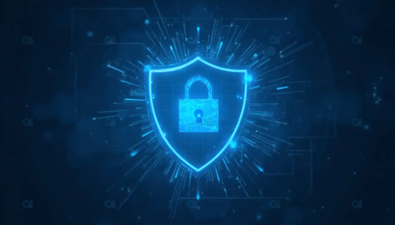 Digital Shield with Lock and Burst Effect