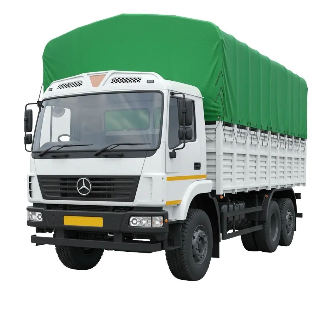 Mercedes-Benz Cargo Truck with Green Tarpaulin PNG