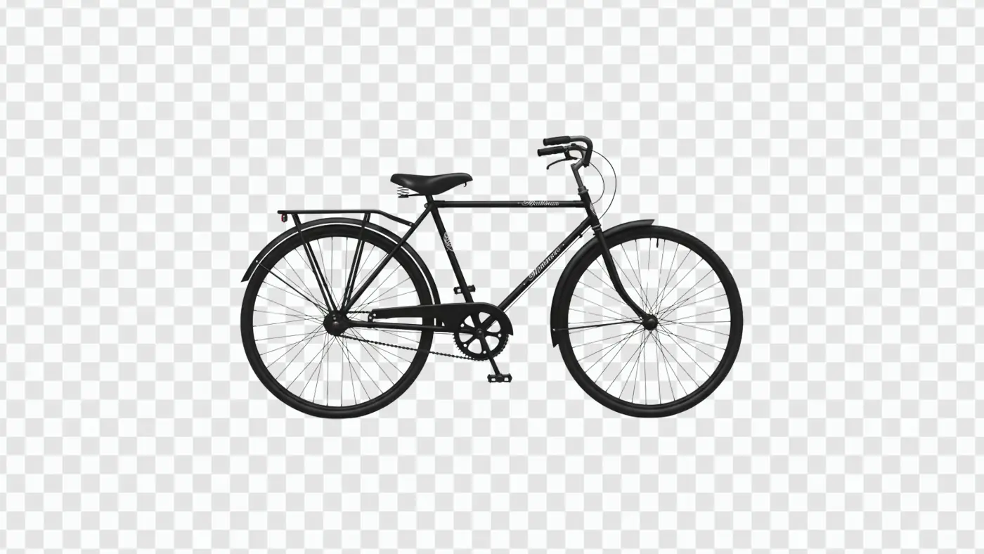 Classic Black City Bicycle Design PNG Clipart