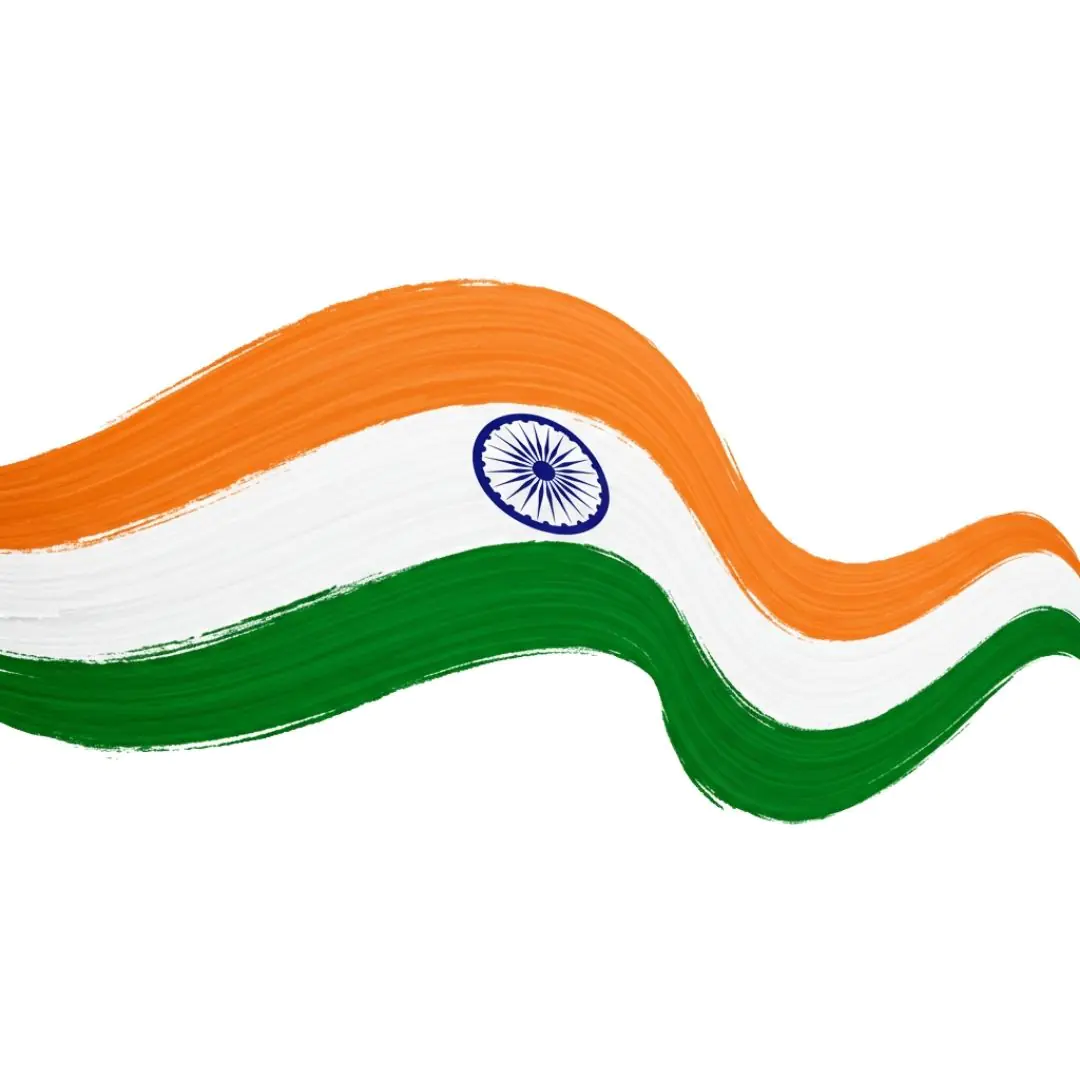 Flowing Indian Flag Colors with Ashoka Chakra PNG