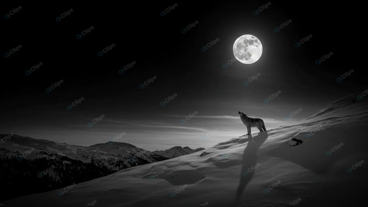 Moonlit Wolf Silhouette