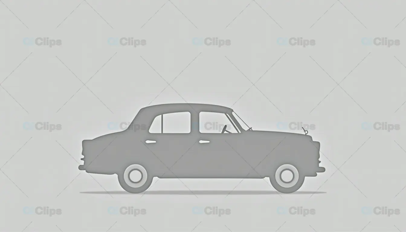 Classic Car Silhouette in Grey