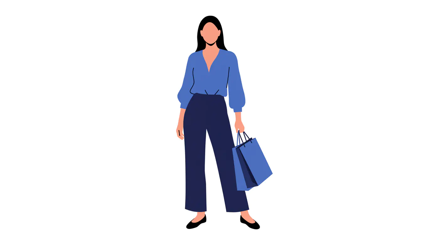 Chic Shopper Vector Graphic