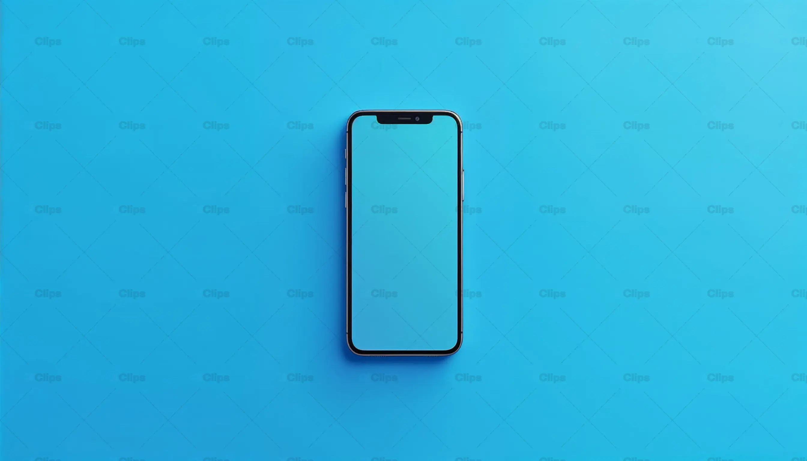 Smartphone Mockup on Blue Background