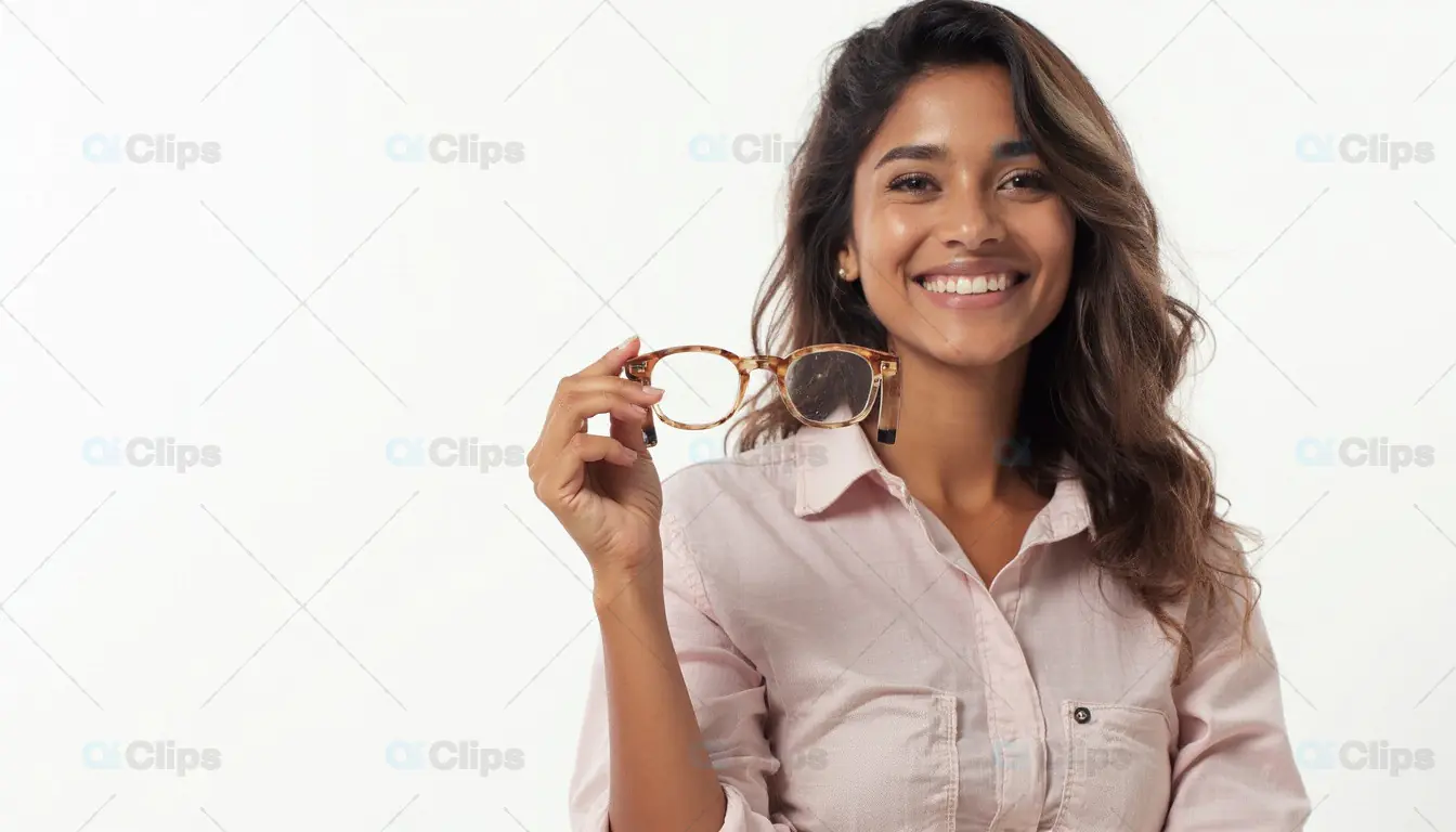 Smiling Woman Holding Glasses