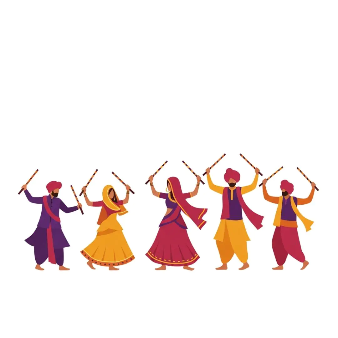 Vibrant Punjabi Folk Dancers Celebrate Traditional Festival Garba