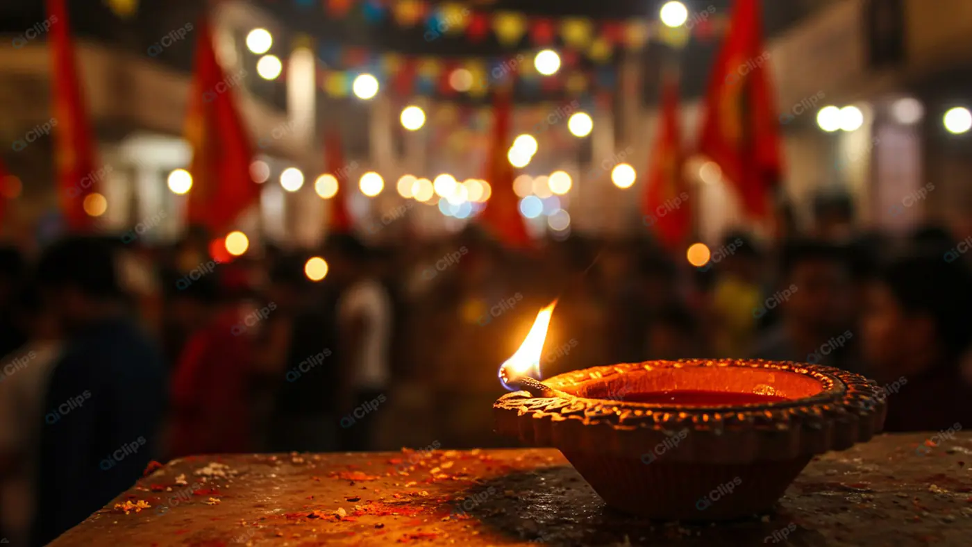 Diwali Diya Illuminating Festive Gathering